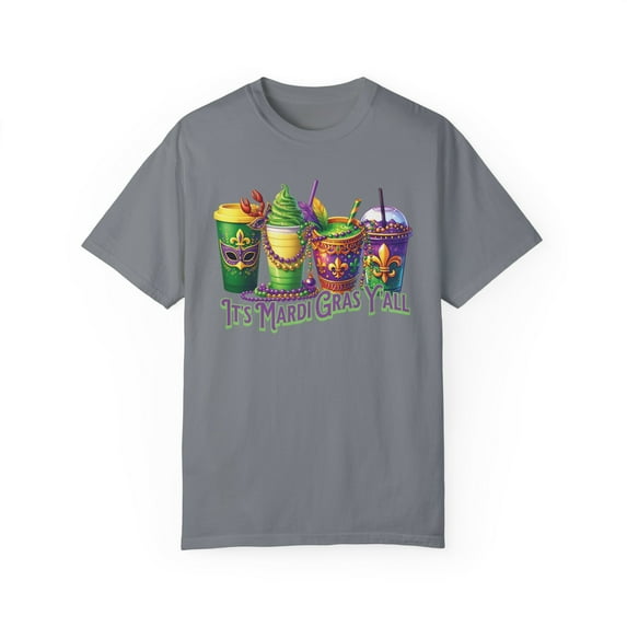 It's Mardi Gras Y'all Coffee Comfort Colors Unisex Graphic Shirt