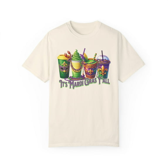 It's Mardi Gras Y'all Coffee Comfort Colors Unisex Graphic Shirt
