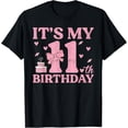 thumbnail image 1 of It's My 11th Birthday Aesthetic Pink Bow Coquette Birthday T-ShirtMen and women, Black T-shirt, size: Extra large, 1 of 4