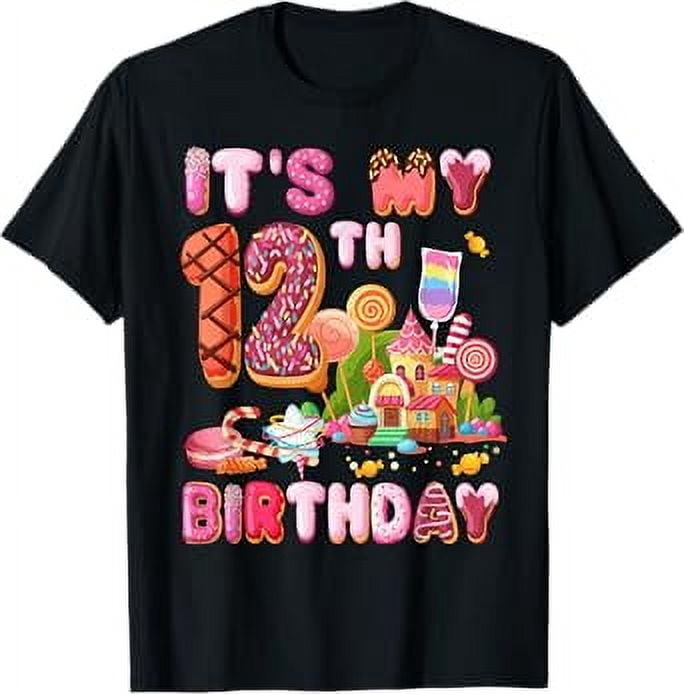 It’s My 12th Birthday Sweet Candy 12 Year Old Girl Party TShirt