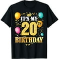 thumbnail image 1 of It's My 20th Birthday Happy 2004 20 Years Old Golden Balloon T-Shirt, 1 of 4