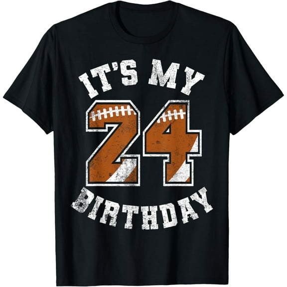 It's My 24th Birthday Football 24 Year Old Birthday Boy Mens T-Shirt