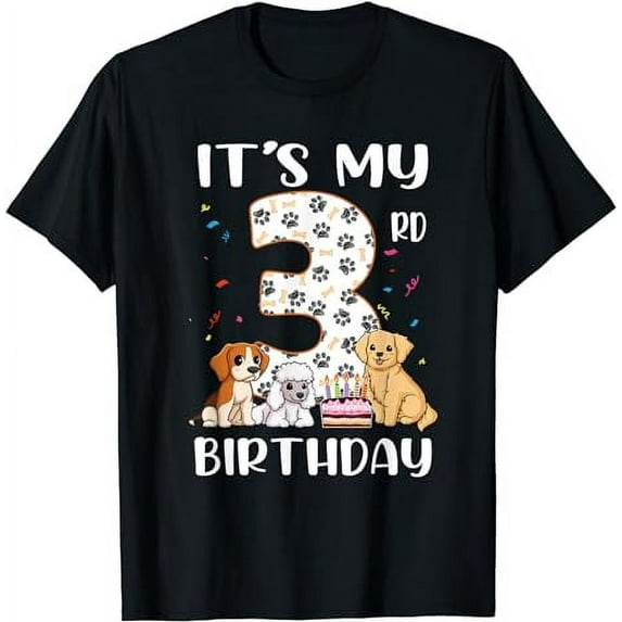 It's My 3rd Birthday Dog Lover Theme 3 Years Old Puppy Dogs T-Shirt
