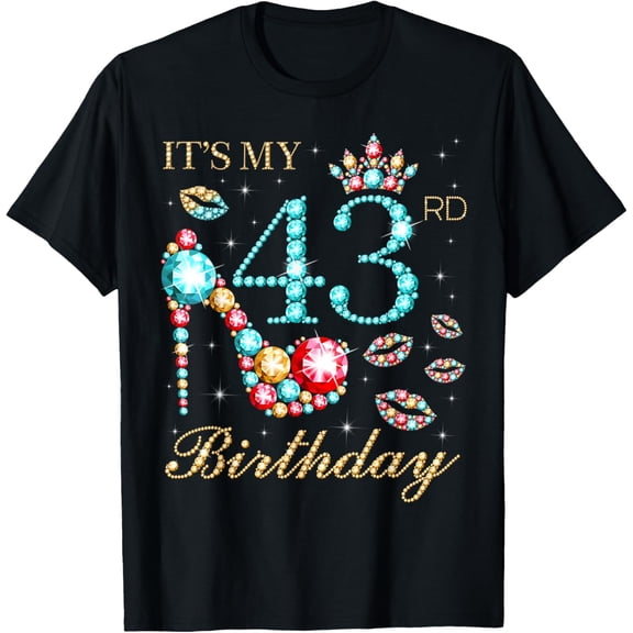 It's My 43rd Birthday Cute 43 Years Old Birthday Queen T-Shirt