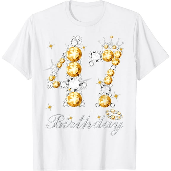 It's My 47th Birthday Queen 47 Years Old Shoes Crown Diamond T-Shirt100% cotton