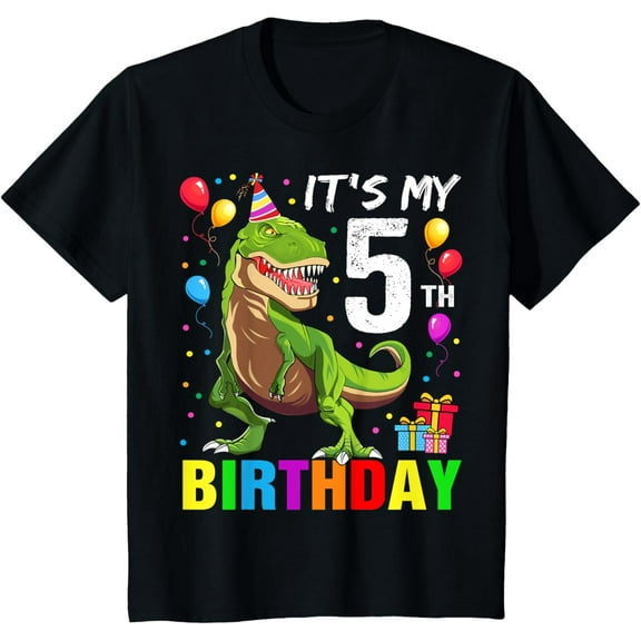 It's My 5th Birthday Happy 5 Year T-Rex Shirt Boys T-Shirt