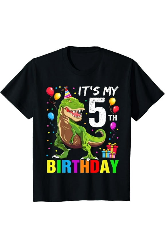 It's My 5th Birthday Happy 5 Year T-Rex Shirt Boys T-Shirt