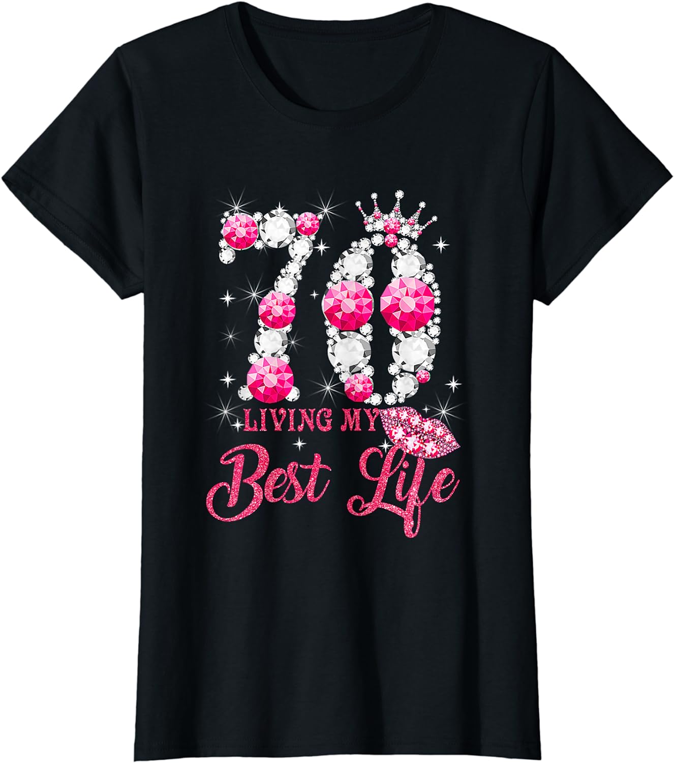 It's My 70th Birthday Queen 70 Years Old Shoes Crown T-Shirt - Walmart.com