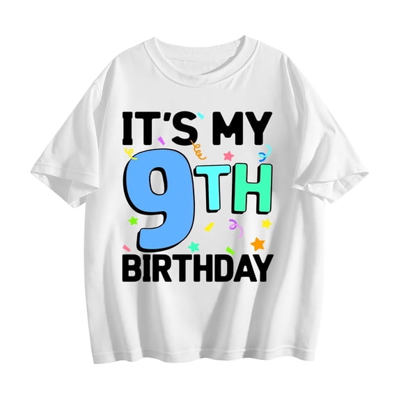 It's My 9th Birthday 9 Nine Happy Birthday Girls T-Shirt White L