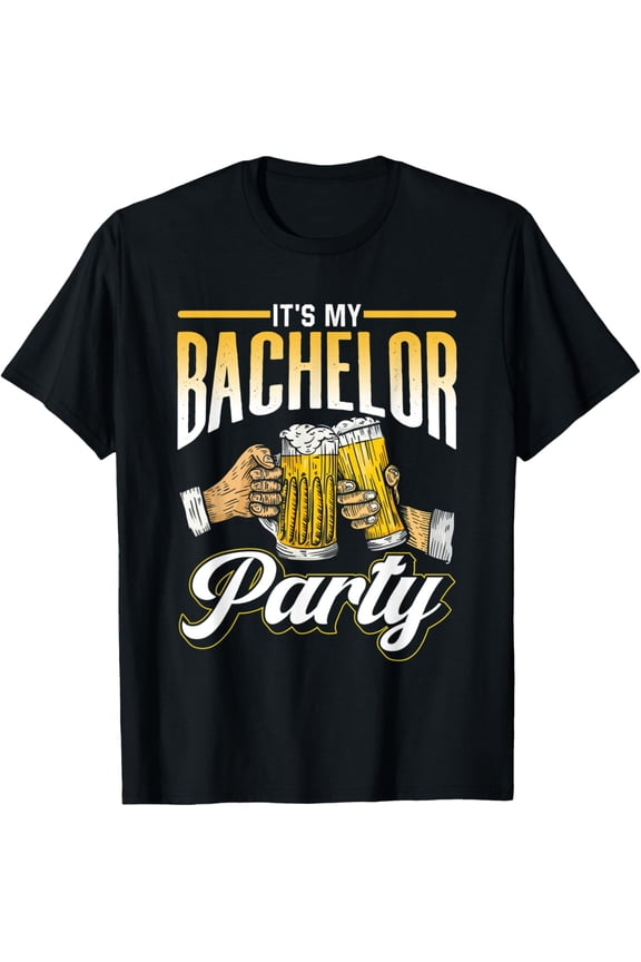 It's My Bachelor Party Bride Groom Team T-ShirtMen and women, Black T-shirt, size: Extra large