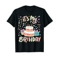 thumbnail image 1 of It's My Birthday Cake donut confetti Black T-Shirt, 1 of 5