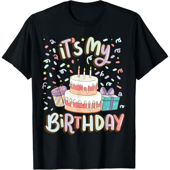 It's My Birthday Cake donut confetti T-ShirtMen's and women's short-sleeved pure cotton shirts
