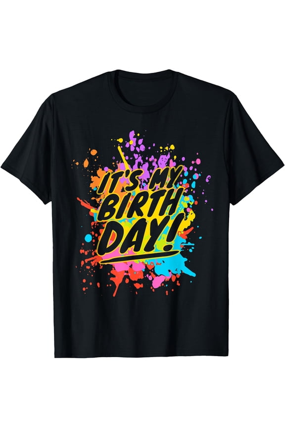 It's My Birthday Paint Splatter Kids Girls Boys Artist T-Shirt, Unisex T-Shirt