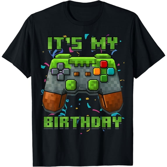 It's My Birthday Pixel Gamer Birthday Gifting Ideas Boys T-Shirt ...