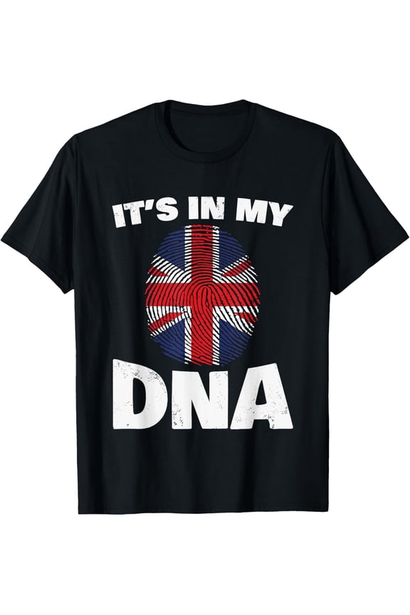 It's My DNA UK Union Jack United Kingdom England Funny Gift T-ShirtMen and women, White Black T-shirt, size: Extra large S-1208XL