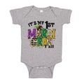 thumbnail image 1 of It's My First Mardi Gras Y'all Baby Bodysuit One Piece NB Athletic Heather, 1 of 3
