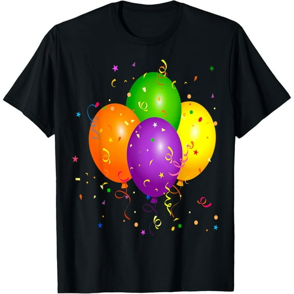 It's My Party Balloons Birthday Party Time T-Shirt men and women can wear, black, white, gifts