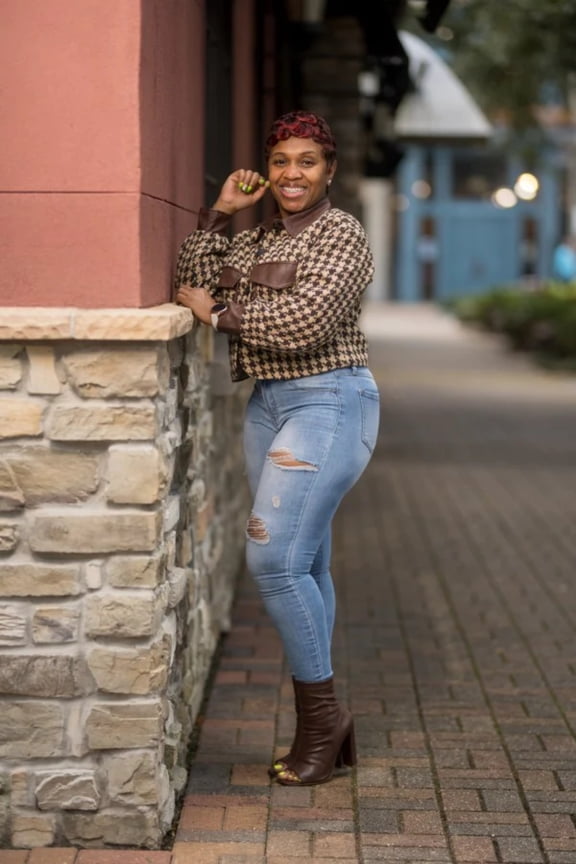 It's My Time Houndstooth Cropped Jacket