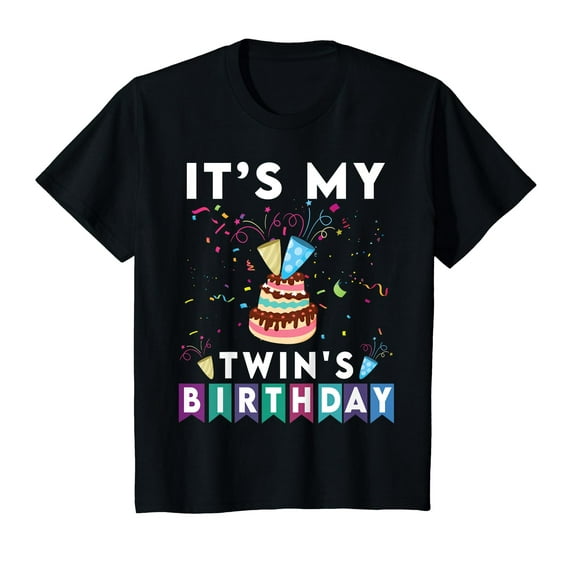 It's My twin's Birthday Twins Matching confetti cake T-Shirt
