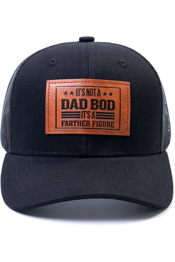It's Not A Dad BOD It's A Father Figure Hat, Funny Fathers Day Birthday Gifts for Dad from Daughter Son Black Cap (US, Alpha, One Size, Black)