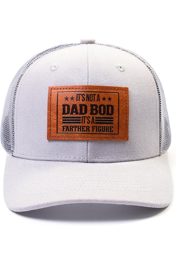 It's Not A Dad BOD It's A Father Figure Hat, Funny Fathers Day Birthday Gifts for Dad from Daughter Son Black Cap (US, Alpha, One Size, Grey)