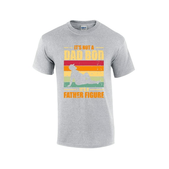 It's Not A Dad Bod It's A Father Figure Funny Men's Short Sleeve Fathers Day T-shirt Graphic Tee-Sports Grey-small