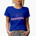 thumbnail image 1 of It's Not Easy Being a Cowgirl but If the Boots Fit & Cowboy Hat Art Merch Gift, Royal Blue T-Shirt, Small, 1 of 5