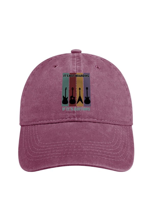 It’s Not Hoarding If It’s Guitars Wine Red Hat Adjustable Funny Fashion Unisex Baseball Cap for Men Women