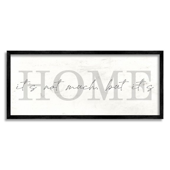It's Not Much But It's Home Phrase Inspirational Graphic Art Black Framed Art Print Wall Art