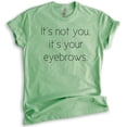 thumbnail image 1 of It's Not You It's Your Eyebrows T-shirt, Unisex Women's Shirt, Sassy T-shirt, Snarky Shirt, Sarcastic Shirt, Heather Apple Green, 3X-Large, 1 of 6