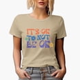 thumbnail image 1 of It's OK Not to Be OK Quote with Retro Wavy Text Art Merch Gift, Tan T-Shirt, 3XL, 1 of 5