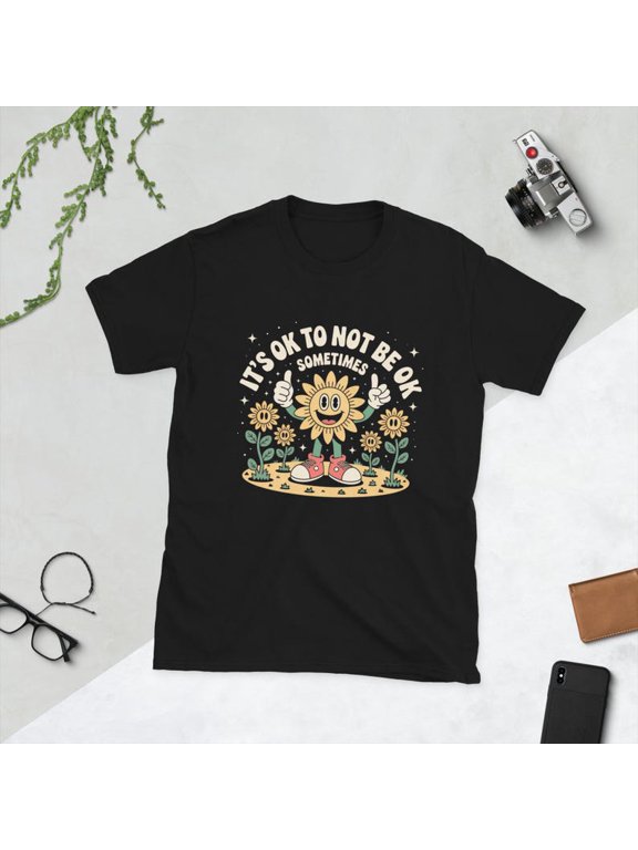 It's OK T-Shirt, Mental Health Awareness Tee, Positive Message Graphic Shirt, Self Care Gift, Inspirational Quote Top, Unisex Cotton Tee