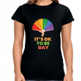 thumbnail image 1 of It's OK to Be Gay Genderqueer Pride Day Rainbow Lesbian Gay Womens Shirts, 1 of 8