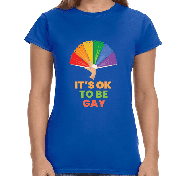 It's OK to Be Gay Genderqueer Pride Day Rainbow Lesbian Gay Womens Shirts