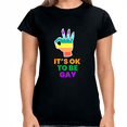 thumbnail image 1 of It's OK to Be Gay LGBTQ Queer Pride Day Rainbow Lesbian Gay Women Tops, 1 of 8