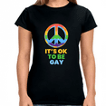 thumbnail image 1 of It's OK to Be Gay Pride Ally LGBT Pride Rainbow Lesbian Gay Womens Shirts, 1 of 8