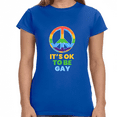 thumbnail image 1 of It's OK to Be Gay Pride Ally LGBT Pride Rainbow Lesbian Gay Womens Shirts, 1 of 8