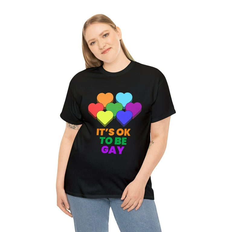 It s OK to Be Gay Pride Month Pride Day Rainbow Lesbian Gay Plus Size Shirts for Women Walmart
