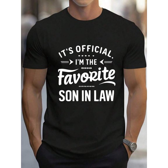 It's Official I'm The Favorite Son In Law Vintage Casual Digital Print  Pure Heavy Cotton T Shirt