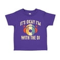 thumbnail image 1 of It's Ok I'm With The DJ Toddler T-Shirt 3T Purple, 1 of 3