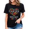 thumbnail image 1 of It's Ok Not To Be Ok Mental Health Awareness Green Ribbon T-Shirt for Women Black Medium, 1 of 4