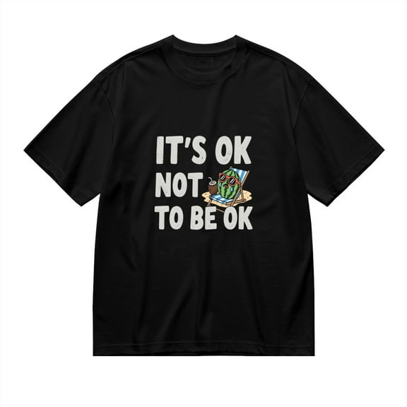 It's Ok Not To Be Ok, Watermelon On Beach Print 2, Vintage T Shirt, Cotton T-Shirt for Men, 23483368,XXL