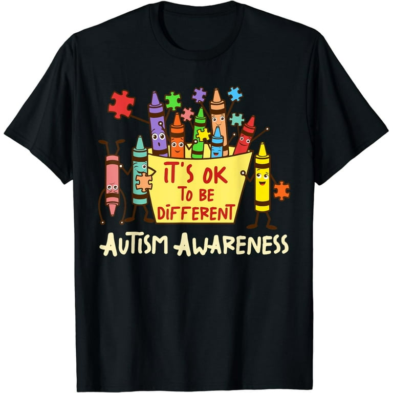 Autism Awareness Crayons It's Ok To Be Different Shirt Autism Awareness Crayons It's Ok To Be Different Shirt