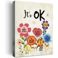 thumbnail image 1 of It''s Ok Wall Art Canvas,Inspirational Quotes Framed Canvas Wall Art for Kids Girls Room Wall Decor,Encouragement Gifts for Girls Daughter-Flower, 1 of 5