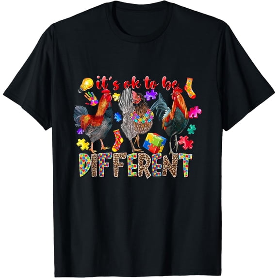 It's Ok to Be Different Cute Chickens Autism Awareness Kids T-Shirt
