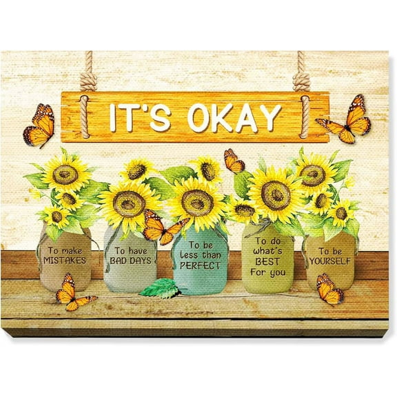 It''s Okay Inspirational Canvas Wall Art,Self Affirmation Canvas Painting Prints Wall Art for Home Bedroom Apartment Office Dorm Wall Decor