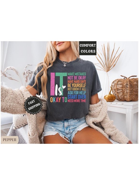 It's Okay To Make Some Mistakes Shirt,men.tal health Shirt,Motivational Shirt, men.tal health Matters, Motivational Shirt