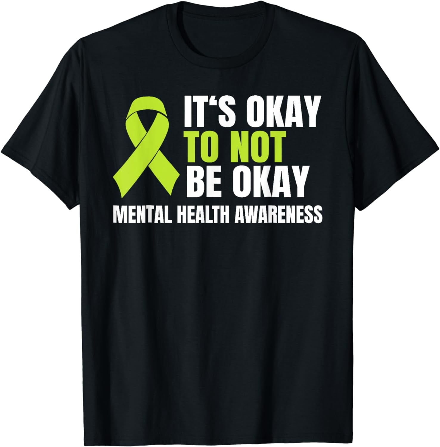 It's Okay To Not Be Okay Mental Health Ribbon T-Shirt - Walmart.com