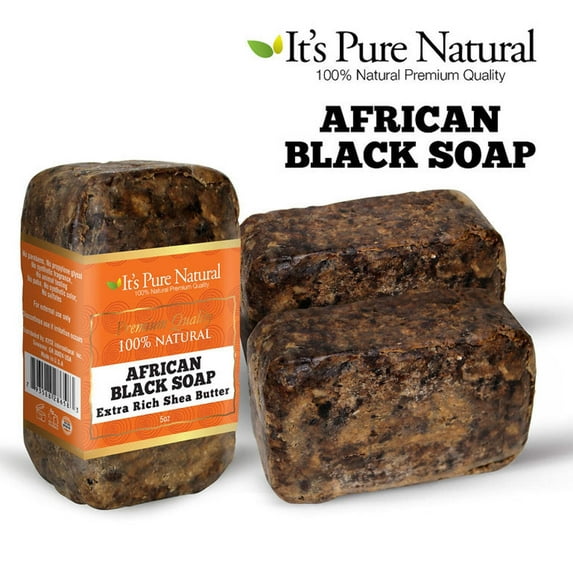 It's Pure Natural - 100% Natural African Black Soap Extra Rich Shea Butter