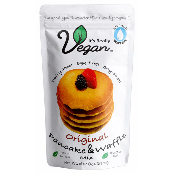It's Really Vegan Pancake & Waffle Mix | Dairy Free, Egg Free, and Soy Free Mix Pancake Waffle | Serving Size 1/3 Cup Mix (40g) (Original)